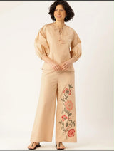 Beige Floral Co-Ord Set