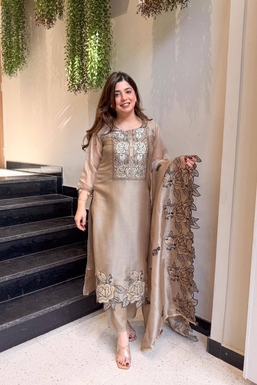 Anamika Fashion Lonching    DESIGNER EMBROIDERED CUT WORKED SUIT*